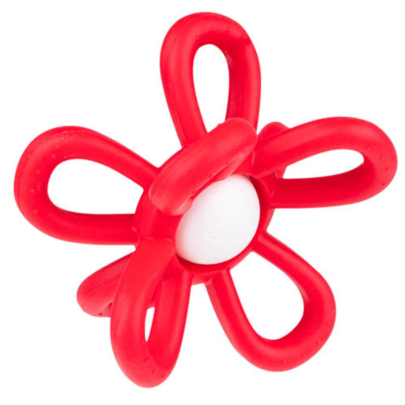 GiliGums Grzechotka kwiatek czerwona 45582