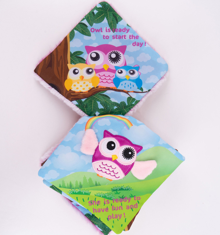 Jolly Baby Książeczka - przytulanka Happy owl EN