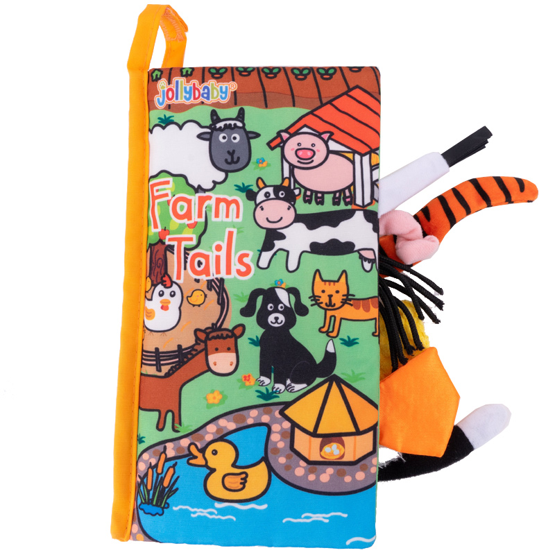 Jolly Baby Książeczka z ogonkami New farm animal tail cloth book EN