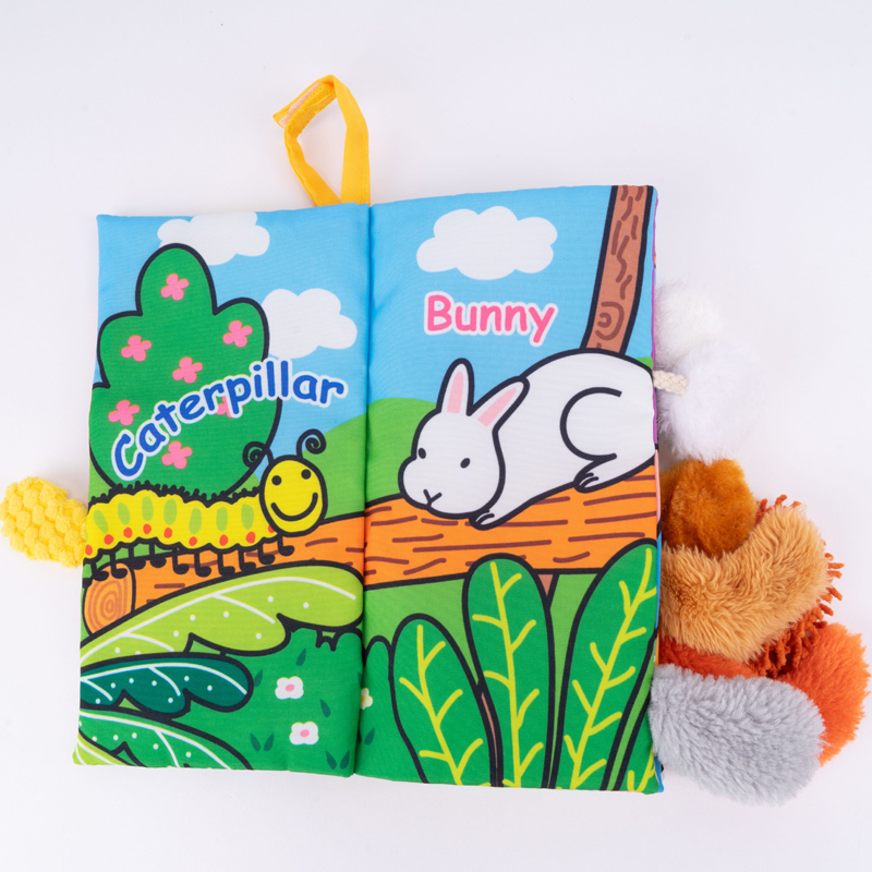 Jolly Baby Książeczka z ogonkami New fluffy animal tail cloth book EN