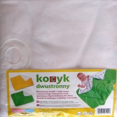 Kocyk dwustronny róż/kwiatko-kropy 75x100cm