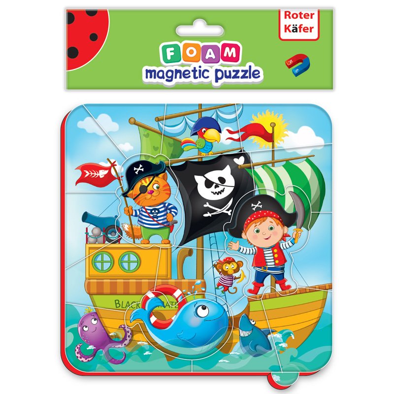 Magnesy piankowe puzzle Piraci
