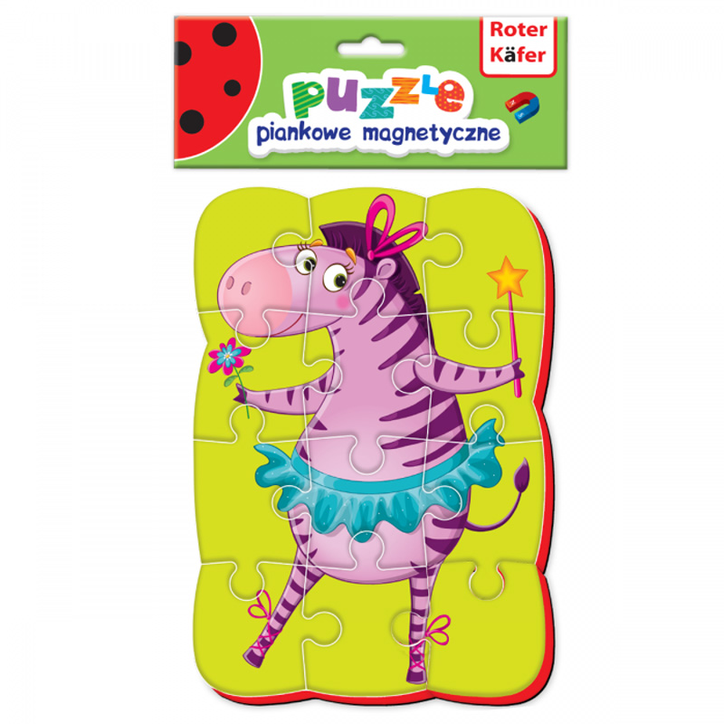 Magnesy piankowe puzzle A5 Śmieszne zdjęcia Zebra