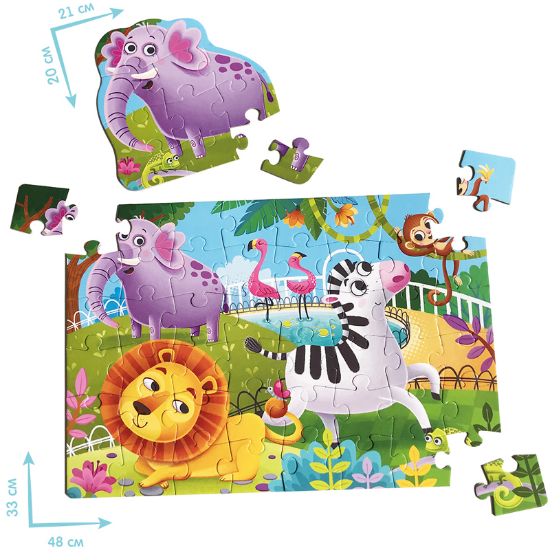 Maxi puzzle 2w1 zoo