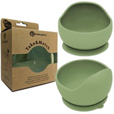 Miseczka silikonowa z przyssawką kolor Groszek