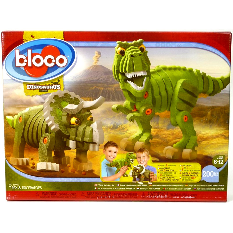 Puzzle piankowe 3D Bloco T-Rex & Triceratops DD35002 OU